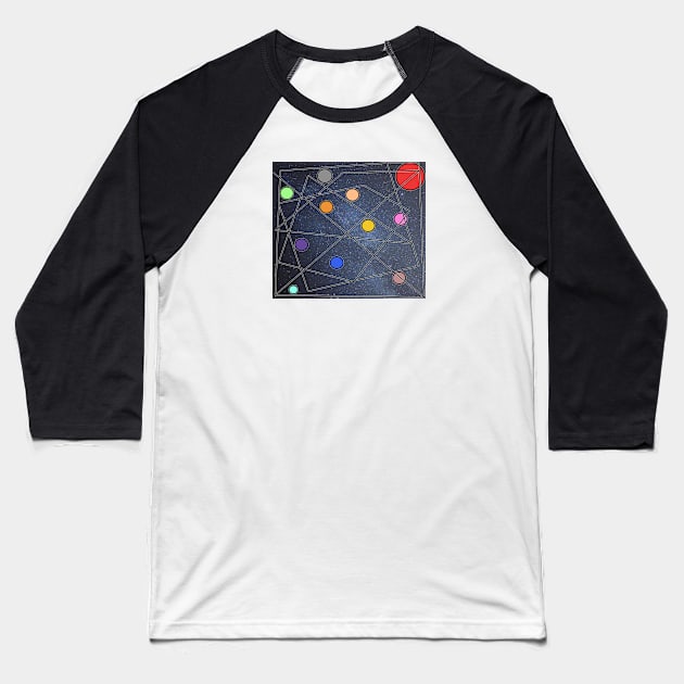 ABSTRACT SOLAR SYSTEM FROM THE UNIVERSE Baseball T-Shirt by jcnenm